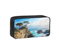 QGGHNISD Trousse à crayons de grande capacité en tissu Oxford avec fermeture éclair - Motif fleurs naturelles, Beach California, Taille unique, Trousse de beauté