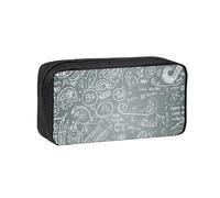 QGGHNISD Trousse à crayons de grande capacité pour questions mathématiques, pochette à stylo en tissu Oxford avec fermeture éclair, sac de rangement simple imprimé pour papeterie, Question de