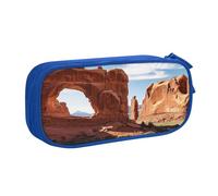 QGGHNISD Trousse à crayons d'entrée du parc national Arches, grande capacité, double couche avec séparation, sac de papeterie, fermeture éclair, joli sac à cosmétiques imprimé pour l'école, le bureau