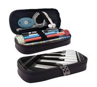 QGGHNISD Trousse à crayons en cuir avec motif coq et poule, grande capacité, durable, idéale pour la papeterie, les cosmétiques, les petits objets e piano., Taille unique, Trousse de beauté