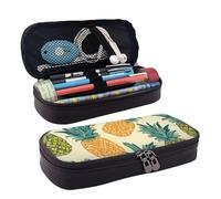 QGGHNISD Trousse à crayons en cuir avec motif coq et poule, grande capacité, durable, idéale pour la papeterie, les cosmétiques, les petits objets, Motif ananas., Taille unique, Trousse de beauté