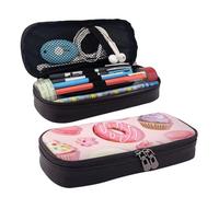 QGGHNISD Trousse à crayons en cuir Labrador Retriever - Grande capacité - Durable - Pour étudiants - Convient pour la papeterie, les cosmétiques, les petits articles, Cupcakes Donuts Muffins Sucre