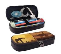 QGGHNISD Trousse à crayons en cuir Phoenix Fire and Water - Grande capacité - Durable - Pour étudiants - Convient pour la papeterie, les cosmétiques, les petits articles, Animaux des prairies