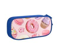 QGGHNISD Trousse à crayons en forme de cupcakes, beignets, muffins, sucre, grande capacité, double couche avec séparation, sac de papeterie à fermeture éclair, joli sac à maquillage imprimé pour