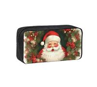 QGGHNISD Trousse à crayons grande capacité en tissu Oxford avec fermeture éclair - Imprimé simple, Couronne de Père Noël, Taille unique, Trousse de beauté