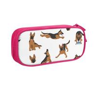 QGGHNISD Trousse à crayons motif berger allemand, grande capacité, double couche avec séparation, sac de papeterie, fermeture éclair, joli sac à cosmétiques imprimé pour l'école, le bureau, les