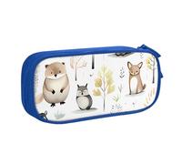 QGGHNISD Trousse à crayons motif créatures de la forêt, grande capacité, double couche avec séparation, sac de papeterie à fermeture éclair, joli sac à cosmétiques imprimé pour l'école, le bureau, les