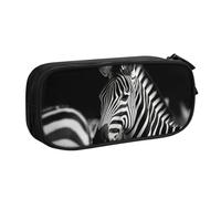 QGGHNISD Trousse à crayons motif zèbre noir et blanc, grande capacité, double couche avec séparation, sac à papeterie, fermeture éclair, joli sac à cosmétiques imprimé pour l'école, le bureau, les