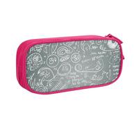 QGGHNISD Trousse à crayons pour questions mathématiques, grande capacité, double couche avec séparation, sac de papeterie à fermeture éclair, joli sac à cosmétiques imprimé pour l'école, le bureau