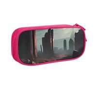 QGGHNISD Trousse à crayons Ruins, grande capacité double couche avec séparation, sac de papeterie à fermeture éclair, joli sac à cosmétiques imprimé pour l'école, le bureau, les voyages, rose, Taille