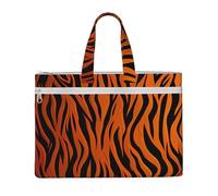 QGGHNISD Zen Stone Sac fourre-tout en toile avec fermeture éclair pour ranger vos documents, Tigre rayé orange, Taille unique