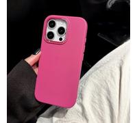 QGGNMGT Coque de Luxe à Strass et Diamants pour iPhone 16, 15, 14, 13, 12 Pro Max, en Silicone Liquide, résistante aux Chocs, Couleur Unie (pour iPhone 16 Pro Max/Rose Rouge)