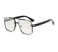 QGGNMGT Lunettes de soleil Double Bridges Fashion Gradient UV400 (dégradé gris clair)