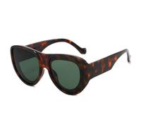 QGGNMGT Lunettes de soleil oversize style hip-hop, monture large, monture rétro, protection UV400, unisexe (vert léopard)
