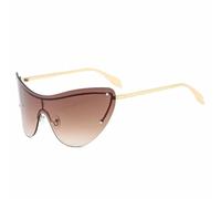 QGGNMGT Lunettes de soleil punk œil de chat monobloc surdimensionnées sans monture, style punk, pour hommes et femmes, en métal de luxe, protection UV400 pour les voyages et les activités de plein a