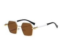 QGGNMGT Lunettes de soleil rétro dégradées pour femmes, protection UV400, qualité luxe, monture assortie, tendance outdoor pour hommes (marron)