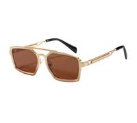 QGGNMGT Lunettes de soleil rétro en métal pour hommes, lunettes de soleil de luxe pour femmes, protection solaire extérieure, rétroviseurs pour la conduite et le vélo, UV400 (T22141-C6)