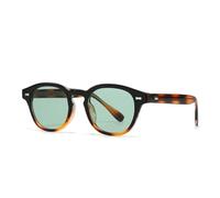 QGGNMGT Lunettes de soleil rétro littéraires pour la photographie de rue, charme moderne (cyan)