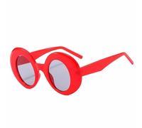 QGGNMGT Lunettes de soleil rondes oversize tendance pour femmes, monture luxueuse, style hip-hop, lunettes de soleil pour hommes, protection UV400 pour les voyages et les activités de plein air (rou