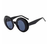 QGGNMGT Lunettes de soleil rondes oversize tendance pour femmes, monture luxueuse, style hip-hop, lunettes de soleil pour hommes, protection UV400 pour les voyages et les activités de plein air (noi