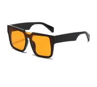 QGGNMGT Lunettes de soleil surdimensionnées pour femmes et hommes, style punk féminin populaire, protection UV400 (noir-orange)