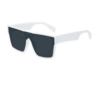 QGGNMGT Lunettes de soleil surdimensionnées pour femmes et hommes, style punk féminin populaire, protection UV400 (blanc-noir)