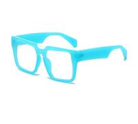 QGGNMGT Lunettes de soleil surdimensionnées pour femmes et hommes, style punk féminin populaire, protection UV400 (bleu)