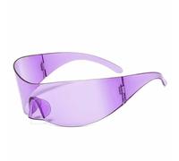 QGGNMGT Lunettes de soleil tendance oversize punk sans monture, monobloc, pour femmes et hommes, style hip-hop, protection UV400 pour les sports de plein air (violet).