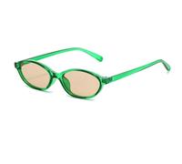 QGGNMGT Lunettes de soleil unisexes à monture en plastique, accessoire de mode idéal pour la photographie de rue, les sorties à la plage et la conduite (vert-marron clair)