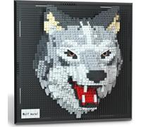 QGGQ Lot de 2214 mini blocs de construction muraux 3D en forme de loup pour adultes, décoration murale unique de maison ou affichage de table, non compatible avec Lego, jouet d'anniversaire ou de Noël