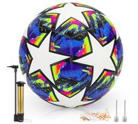 QGGTQG Ballon de football Championsleague - Taille 5 - Avec pompe - Sport Training League - Pour les amateurs de football - Cadeau d'anniversaire pour les ballons de jeu et d'entraînement normaux