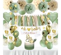 QGGTQG Décoration de fête prénatale verte - Guirlande de ballons - Guirlande de ballons - Décoration de fête de genre pour garçon et fille - Avec écharpe Mummy to be - Neutre (vert)