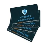 QGH Lot de 4 cartes de blocage RFID, protection de carte de crédit génération 2 - Carte portefeuille NFC Shield antivol - Bloqueur de carte RFID sans contact pour une protection complète du