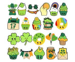 QGHSkOMk Lot de 21 breloques vertes en forme de chaussure pour filles - Accessoires de chaussures kawaii pour garçons et adultes - Cadeau d'anniversaire à faire soi-même - Décorations de chaussures en