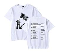 QGHXFY Don Toliver Hardstone Psycho Tour Merch T-Shirt décontracté imprimé à la Mode rétro, Unisexe,Blanc,S
