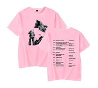 QGHXFY Don Toliver Hardstone Psycho Tour Merch T-Shirt décontracté imprimé à la Mode rétro, Unisexe,Rose,XXS