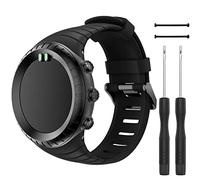 QGHXO Band pour Suunto Core, Classic de Remplacement Souple Bracelet avec Boucle en métal pour Suunto Core Smart Watch, Fits 14 - 22,9 cm (140 mm-230 mm) Poignet, Bleu Marine
