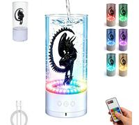 QGHZA Lampe xénomorphe extraterrestre de 23,1 cm, seau extraterrestre avec base rotative, réservoir rempli d'eau avec télécommande, lumière d'ambiance multicolore, accessoire de film de