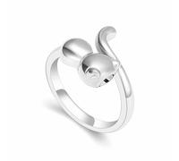 QGJNSGC Bague de Crémation pour Chat Bijou pour Cendres d'Animaux Bague Urne pour Cendres Animaux Amour Chat pour Souvenir Médaillon Commémoratif Porte-Cendres pour Femmes, 8#, Métal