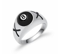 QGJNSGC Bague funéraire avec 8 boules pour cendres, billard, anneau funéraire, anneau commémoratif, piscine, boules de table, bonheur, 8 boules, souvenir, bijoux, cadeaux pour homme et femme, bagues