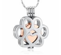 QGJNSGC Bijou de crémation pour animal de compagnie - Collier urne funéraire pour chien, chat, patte - Collier urne avec mini cas Keepsake - Bijou pour homme et femme