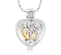QGJNSGC Collier funéraire arbre de vie pour cendres, cœur, bijou commémoratif pour homme et femme, porte-cendres, souvenir, bijoux, cadeaux pour être cher, Acier inoxydable