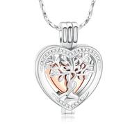 QGJNSGC Collier funéraire arbre de vie pour cendres, cœur, bijou commémoratif pour homme et femme, porte-cendres, souvenir, bijoux, cadeaux pour être cher, Acier inoxydable