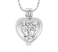 QGJNSGC Collier funéraire arbre de vie pour cendres, cœur, bijou commémoratif pour homme et femme, porte-cendres, souvenir, bijoux, cadeaux pour être cher, Acier inoxydable