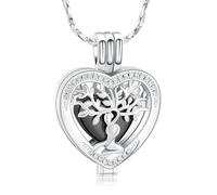 QGJNSGC Collier funéraire arbre de vie pour cendres, cœur, bijou commémoratif pour homme et femme, porte-cendres, souvenir, bijoux, cadeaux pour être cher, Acier inoxydable