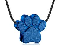 QGJNSGC Collier funéraire en forme de patte d'animal de compagnie avec pendentif en forme d'urne funéraire pour cendres de chien/chat, Acier inoxydable