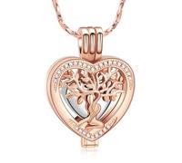 QGJNSGC Collier urne arbre de vie pour cendres en forme de cœur - Bijoux commémoratifs pour femmes et hommes - Porte-cendres - Souvenir - Cadeau pour vos proches, taille unique, Acier inoxydable
