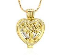 QGJNSGC Collier urne arbre de vie pour cendres en forme de cœur - Bijoux commémoratifs pour femmes et hommes - Porte-cendres - Souvenir - Cadeau pour vos proches, taille unique, Acier inoxydable