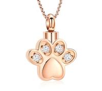 QGJNSGC Collier urne en forme de patte pour cendres - Bijou funéraire pour cendres d'animaux domestiques, chats, chiens - Collier souvenir pour homme et femme - Pendentif urne - Cadeau idéal, taille