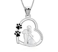 QGJNSGC Collier urne funéraire en forme de cœur avec pendentif en forme de patte de chiot, souvenir pour femme, amoureux des chiens, Acier inoxydable, Pas de pierre précieuse